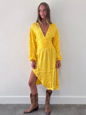 Party Girl Midi Dress - Gold